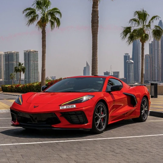 Chevrolet Corvette 2023 red rental in dubai - undefined